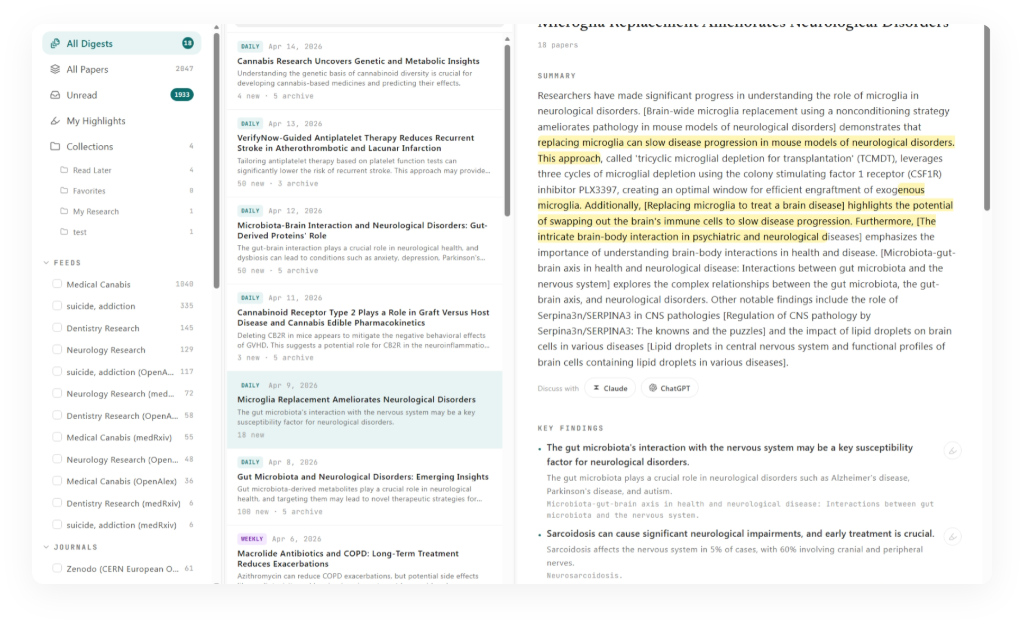 Digest compilation UI