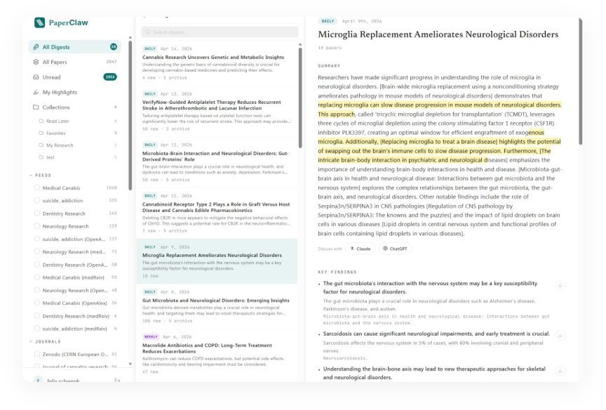 Reader UI showing a paper with AI analysis